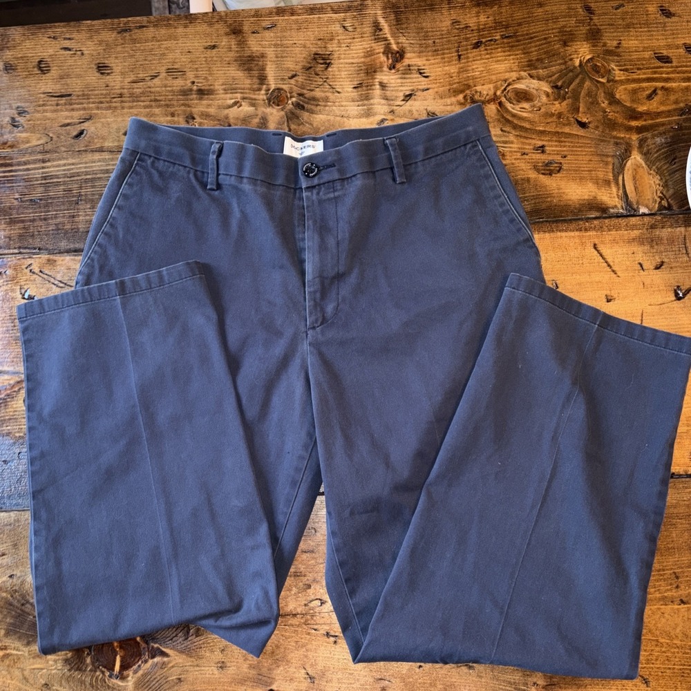 Dockers 34x30 Navy Blue Chinos Unpleated Casual Pants Slacks Men's